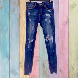 KanCan Destruction High Rise Blue Skinny Jeans NWOT